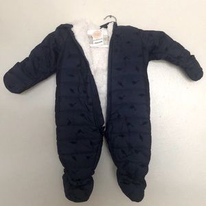 First Impressions brand Sherpa lined baby snowsuit 6-9 months